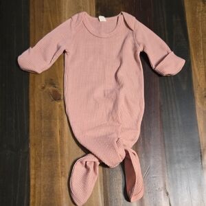 Cozy Pink Knotted Baby Gown